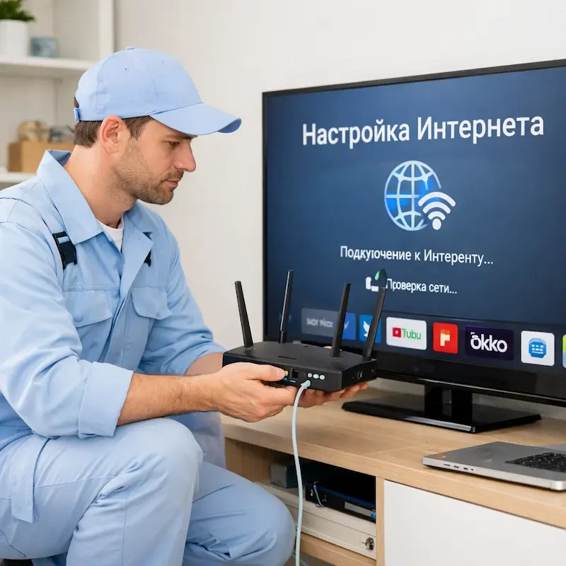 Настройка интернета на телевизоре в Новой Усмани