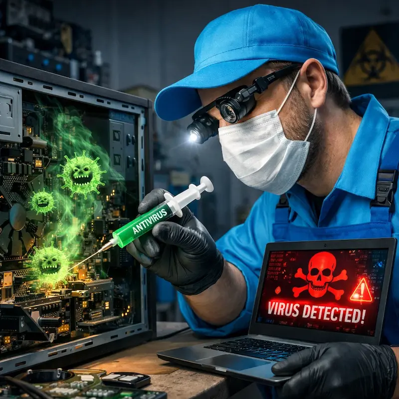 Лечение компьютера от вирусов в Новой Усмани на дому